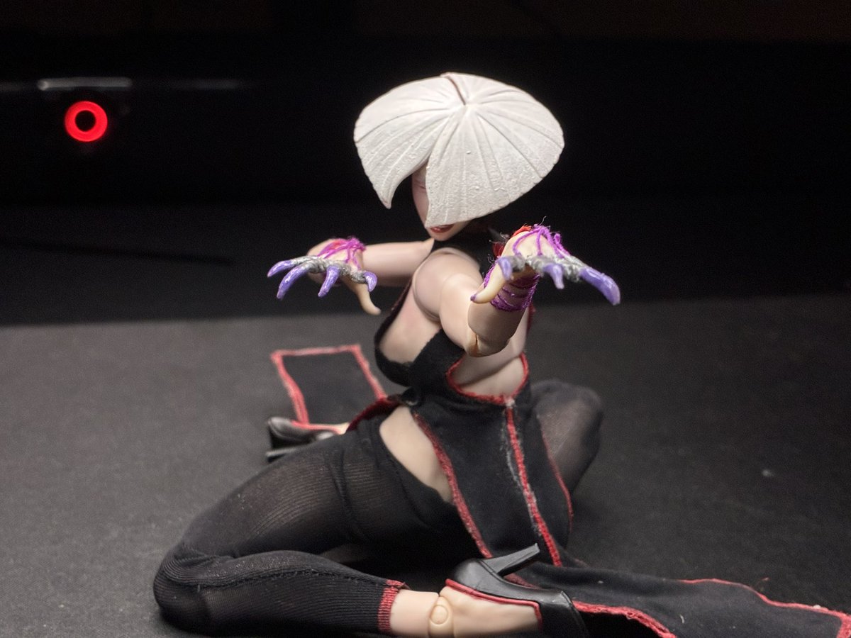 KingOmar11_'s tweet photo. “It’s perfect!”  

Just finished this A.K.I custom and I gotta say it turned out pretty good. 
I kinda messed up the dress with the wire but I can always redo it. For now this is good enough. 

I wanna try and make a jp or Jamie next. https://t.co/QGTFrxgPsE