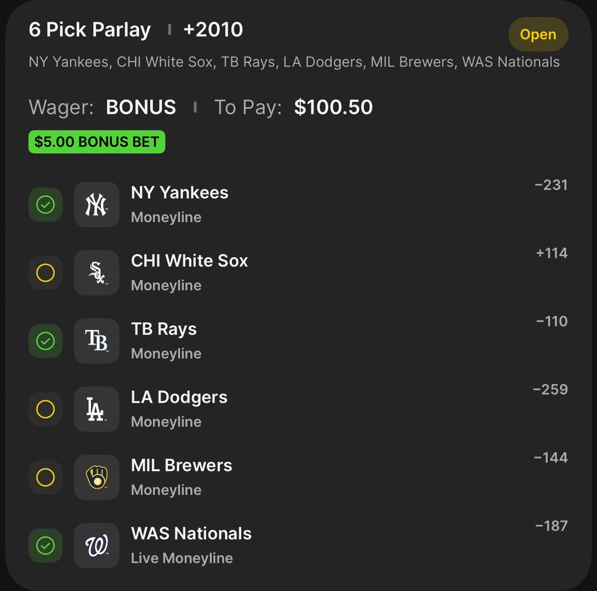 rob_runss's tweet photo. Only one I didn’t post for the day might hit. I let you guys down😔
#RunwithRob
#SportsBetting
#SportsBets
#Betting
#GamblingX
#BettingTwitter
#GamblingTwitter
#SportsPicks
#BestBets
#Locks
#Parlay
#MLBPicks https://t.co/FqxWJXBKn2