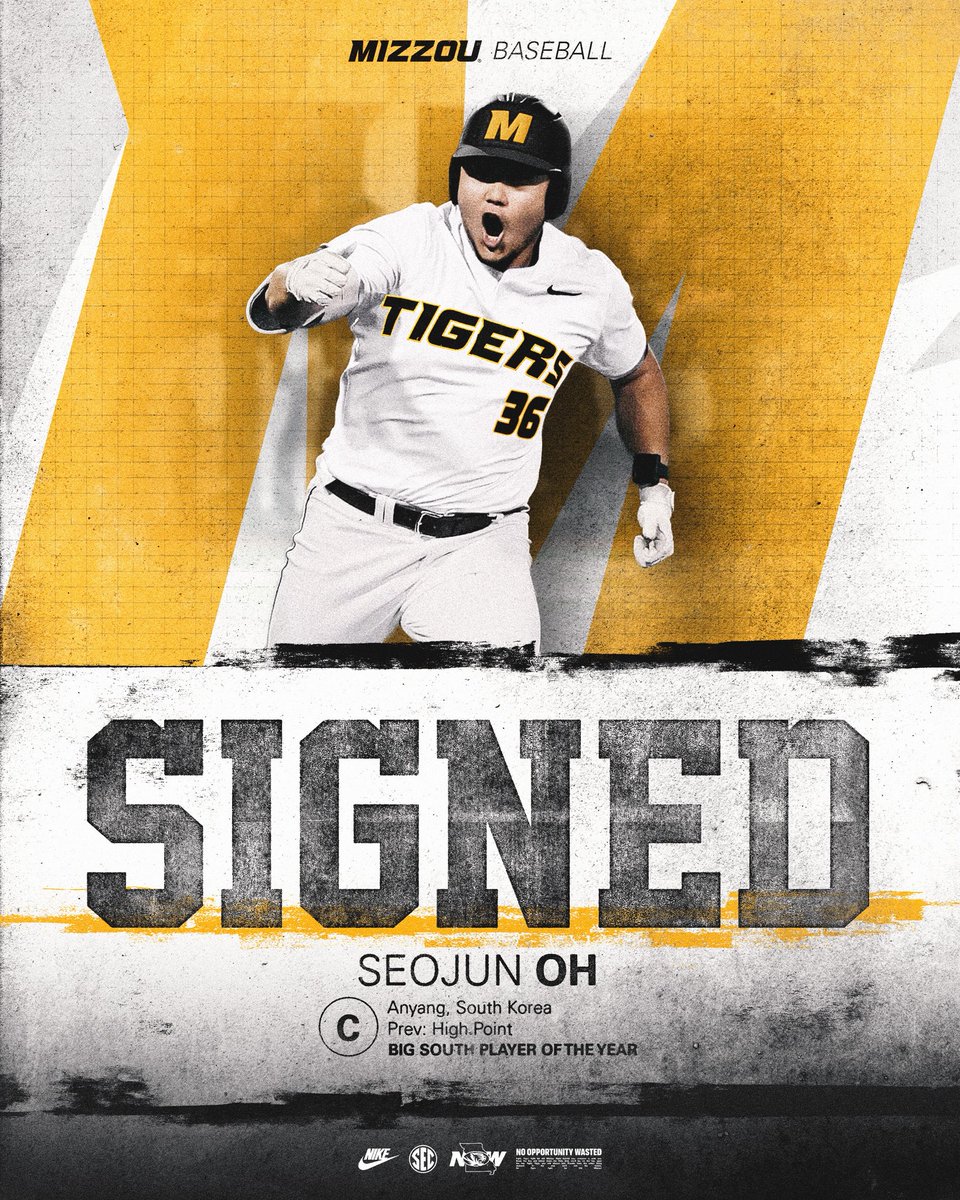 MizzouBaseball's tweet photo. Seojun ➡️ COMO ✍️

Seojun Oh is a Tiger.

#MizzouNOW https://t.co/b9CoUh6u9x