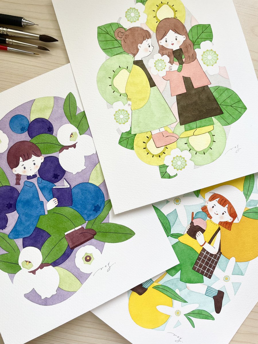 cmermeg's tweet photo. 「なりたい女の子博in名古屋」本日からです。
新作イラストの原画4点とグッズを展示販売していただいています！よろしくお願いします✨
#なりたい女の子博 https://t.co/Pt8r0SoWrq