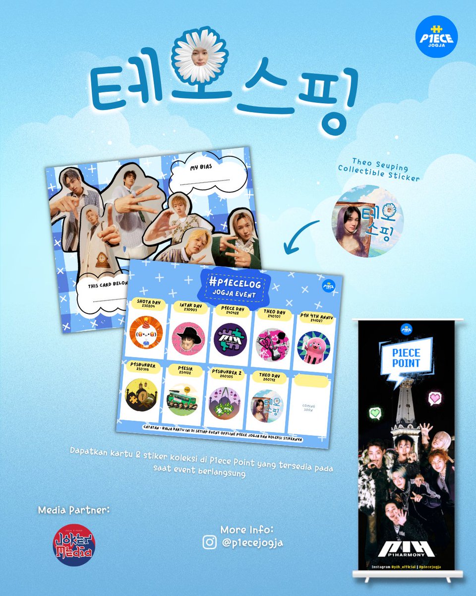 resmania99's tweet photo. 테💙오💙 💙스💙핑
Theo Birthday Event

—  event by P1eceJogja (IG) —

🗓 Minggu, 12 Juli 2026
📍 Omah Oma, Yogyakarta
📮 RSVP https://t.co/Z78gNAv27X

see you p1ece 𖹭!☀️
#P1harmony #피원하모니 https://t.co/CcO952wXy4