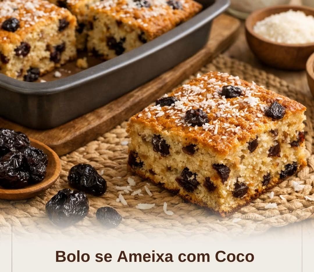 LucyFiorent's tweet photo. 🍰 BOLO DE AMEIXA COM COCO SAUDÁVEL 

INGREDIENTES:
3 ovos
2 xícaras de ameixa sem caroço picada
1 xícara de coco ralado sem açúcar
1 xícara de leite de coco
1/2 xícara de óleo de coco
1 xícara de adoçante natural culinário
2 xícaras de farinha de aveia
1 colher de sopa de fermento em pó
1 colher de chá de canela

 MODO DE PREPARO:
Preaqueça o forno a 180°C.
Em uma tigela grande, bata os ovos, o leite de coco, o óleo de coco e o adoçante.
Acrescente a farinha de aveia e misture bem até formar uma massa homogênea.
Adicione o coco ralado e as ameixas picadas.
Misture delicadamente até incorporar tudo.
Por último, adicione o fermento e mexa suavemente.
Despeje a massa em uma assadeira quadrada untada. Leve ao forno por aproximadamente 40 a 50 minutos.
Retire do forno, espere amornar e corte em pedaços quadrados.