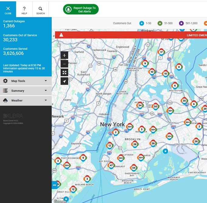NYCEMSwatch's tweet photo. 30,233 ConEd customers without power during a heat wave.

ConEd continues to shut off power to thousands of people.

EMS response times through the roof, and hundreds of serious calls are being held for hours.

What does the Daily News put on their front page? https://t.co/1xQzArn6ex