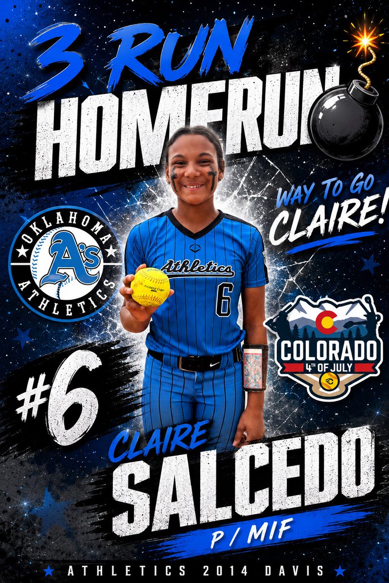 PowerhouseBA_OK's tweet photo. Superstar in the making! Congrats to our Claire Salcedo 2033 MIF/P for hitting another 💣!
#Asallday https://t.co/zBqxHAOo2c