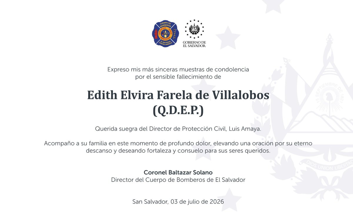 Director_CBES's tweet photo. 🕊️🙏Mis pensamientos y oraciones están con @luisalonsoamaya, Director de @PROCIVILSV, y toda su familia en estos momentos tan difíciles. Les acompaño de corazón en su dolor. https://t.co/dlGzLmL09H