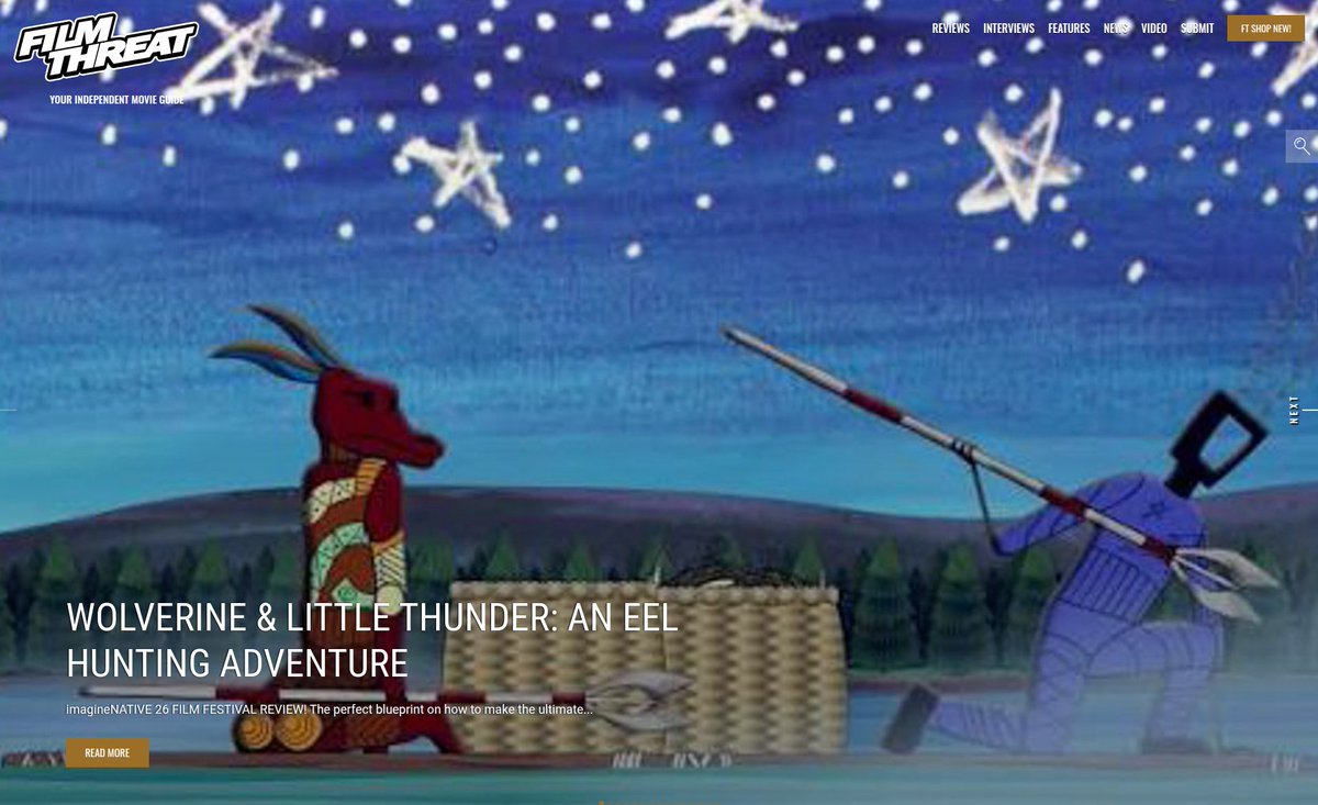 FilmThreat's tweet photo. "Little Thunder, who is a very young hunter, heads down to the lake with his animal spirit friend Wolverine." Michael Talbot-Haynes on the @imagineNATIVE film Wolverine & Little Thunder: An Eel Hunting Adventure.
https://t.co/TCj7RXbZAP #imagineNATIVE #FilmThreatimagineNATIVE #imagineNATIVE2026