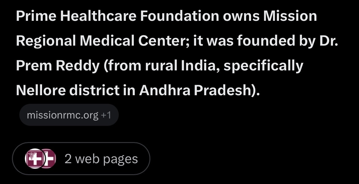 Narddog4747's tweet photo. I wish I was making this up.

The hospital advertising birth packages for foreigners is Mission Regional MC, owned by Prime Healthcare.

Prime Healthcare was founded by an Indian. The entire executive team is Indian.

Non-Americans advertising that they will pay other non-Americans to come over and give birth in America.

The SCOTUS ruling supports these people. 

Your government supports foreigners paying other foreigners to have children in America so they can all magically become Americans.
