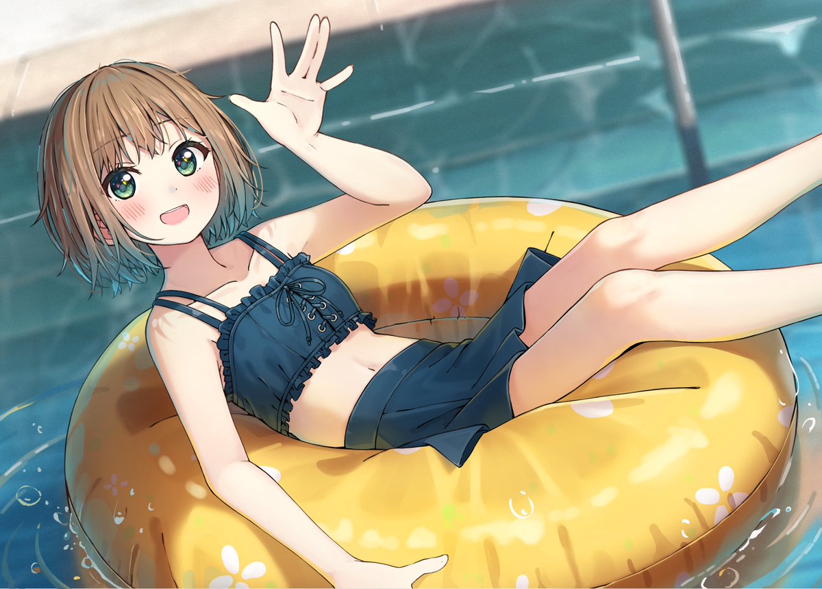 oikawakishin's tweet photo. ❖━━━━━━━━━━━❖
　　　　夏だ！
　　　　水着だ！
　　　　プールだ！
❖━━━━━━━━━━━❖

＼　2巻7/10（金）発売‼️　／
『会社の妹属性な後輩と、秘密の友達になった話２』
著者：及川輝新
イラスト：Enuni https://t.co/DhMcjY7hDZ