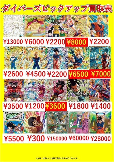 ダイバーズピックアップ買取表です！ APT 006 孫悟空￥13000！！ SDV6