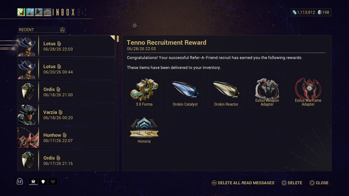 Advanced0u's tweet photo. Thank you to whomever ended up using my code! #warframe https://t.co/oZzrqDMIAk
