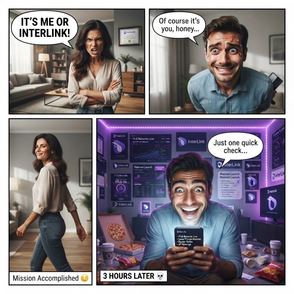 MrSafuu's tweet photo. My wife: "It's me or InterLink." π€
Me: "Of course it's you." β€οΈ
Also me 3 seconds later... ππ±π€£
Some habits are impossible to quit.
#Interlink #ITLG #ITL #MemeForInterlink https://t.co/nnZddFS6cm