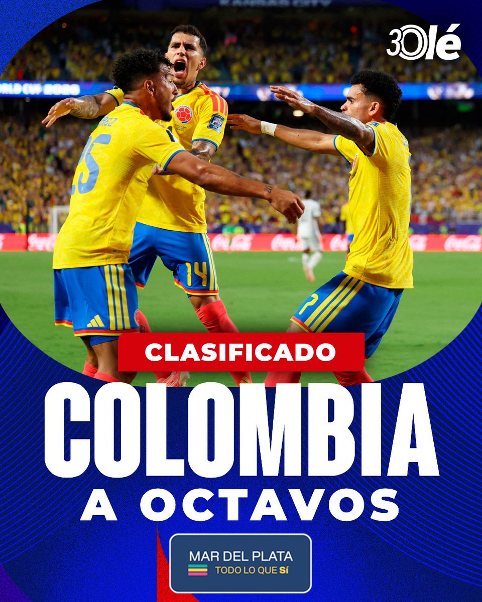 DiarioOle's tweet photo. 🇨🇴💥 LA COLOMBIA DE TOTO LORENZO, CLASIFICADA A LOS OCTAVOS DE FINAL

Se enfrentará a Suiza en el próximo encuentro https://t.co/OczHryeFHQ