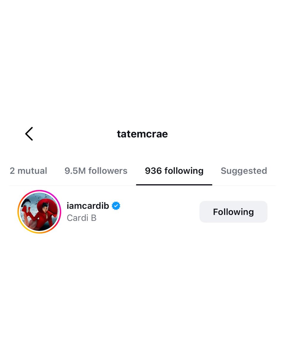 CelebLoveBardi's tweet photo. Tate McRae has started following Cardi B on Instagram. https://t.co/0u1pNgM8fb