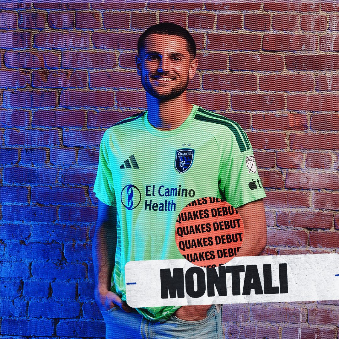 SJEarthquakes's tweet photo. 45’ | now entering #31… Montali makes his #Quakes74 debut! 🌟🧤

Congratulations Francesco for making your black &amp; blue debut! https://t.co/StqB9LrXC7