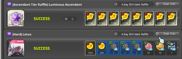hsntacruz's tweet photo. First Solo Hard lotus with Dawn Warrior

Just 1 min left but was worth it

Finally i finish all my 17 star equimpent ( need to buy Ring  face and eye accessory) but for now gonna use the mu lung power crystal to upgrade my pot and bpots 

Keep grinding boys! https://t.co/rFXRTkdZu0