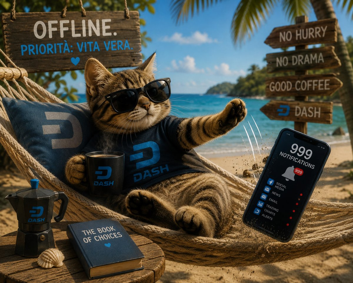 ItaliaDash's tweet photo. #GoodWE #SaturdayVibes #Meme
999 notifications.
0 emergencies.
π±βοΈπ
Sometimes the most productive choice is to ignore the noise.
The quality of the weekend increased immediately. π
@Dashpay $DASH 24/7/365
#Dash #LiveOnDash #LiveOnCrypto #DigitalCash #Web3 #BuiltToLast #Crypto #DAO #Privacy #Freedom #Trustless #Sovereignty #Fundamentals #Citiz3nGlitch #Evolution π§¬
