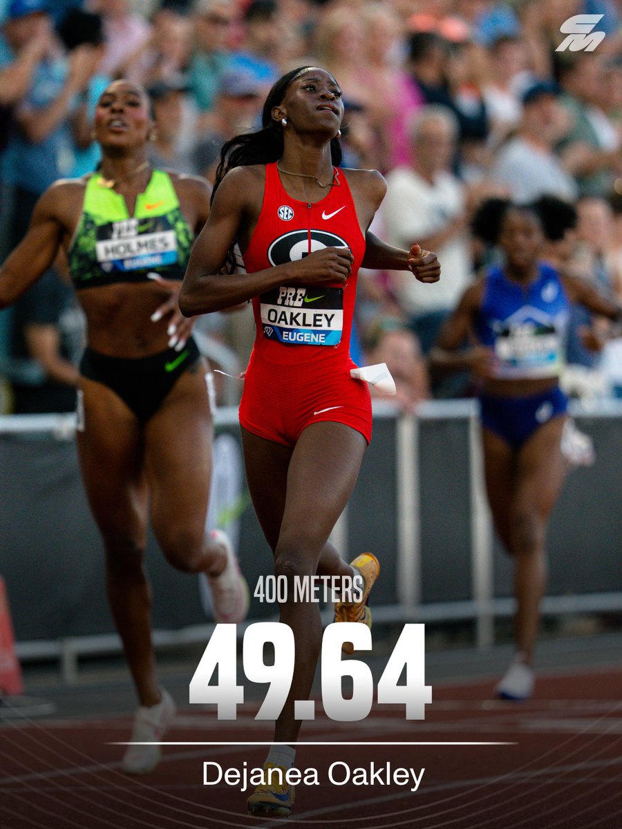 CitiusMag's tweet photo. New level, same Dejanea 💁‍♀️

Three weeks after crushing the NCAA record and claiming a collegiate title at Hayward, Dejanea Oakley returns to the same track to win the women’s 400m at the @nikepreclassic in 49.64.

Oakley’s training partner Aaliyah Butler was the only other woman in the field to break 50, finishing in 49.97.