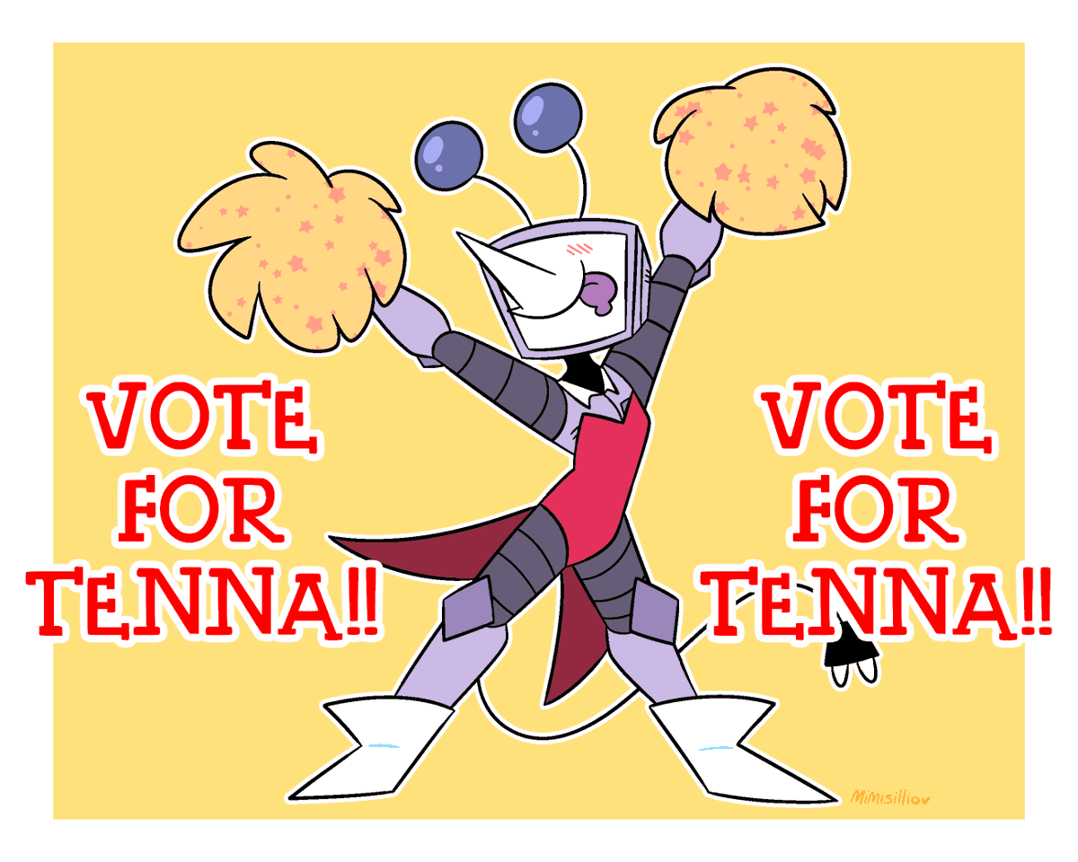 mimisillio's tweet photo. VOTE FOR TENNA!!!
#deltarune #tenna

https://t.co/SA60y13Yx8 https://t.co/T4azsJLXj7