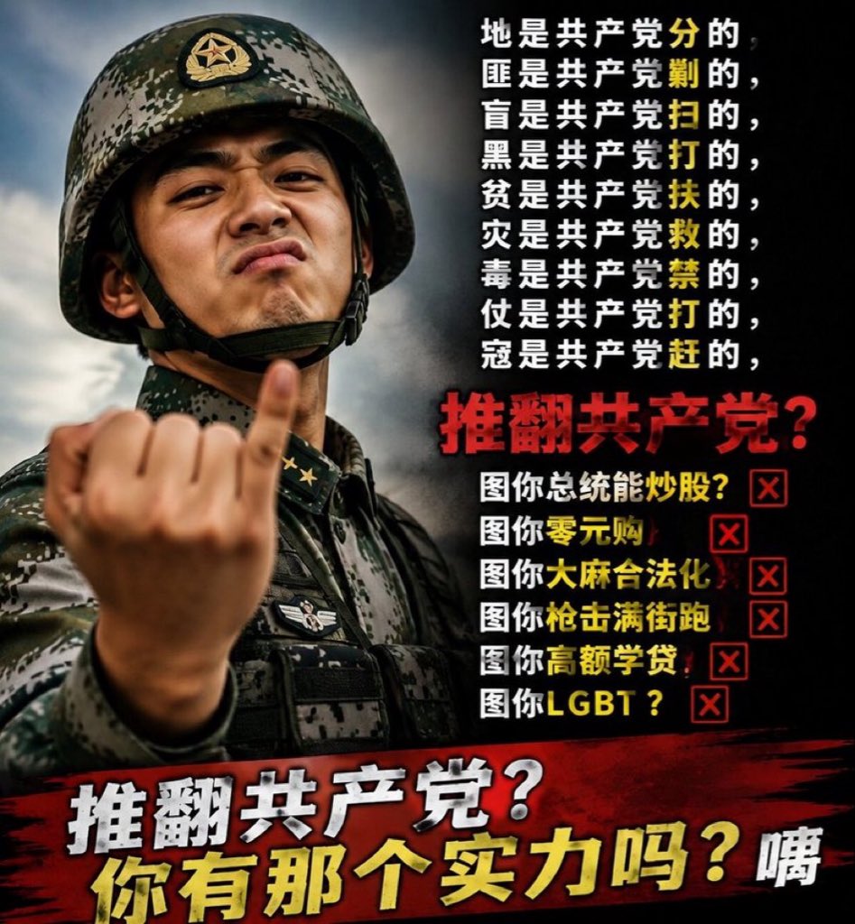 LQniupitang's tweet photo. 推翻共产党？
你有那个实力吗？