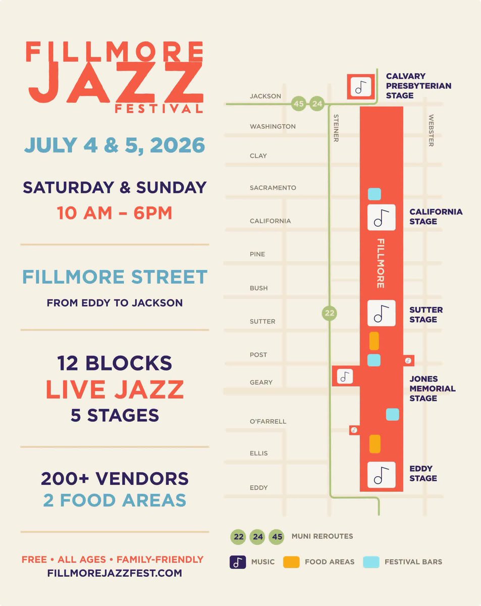 bsugarpromos's tweet photo. Fillmore Jazz Festival 2026 https://t.co/Fg7v3wzMGX #brownsugarpromotionsllc #community #events #sanfrancisco #fillmorejazzfestival @Jazz_Festival https://t.co/SFJLTRlaN9