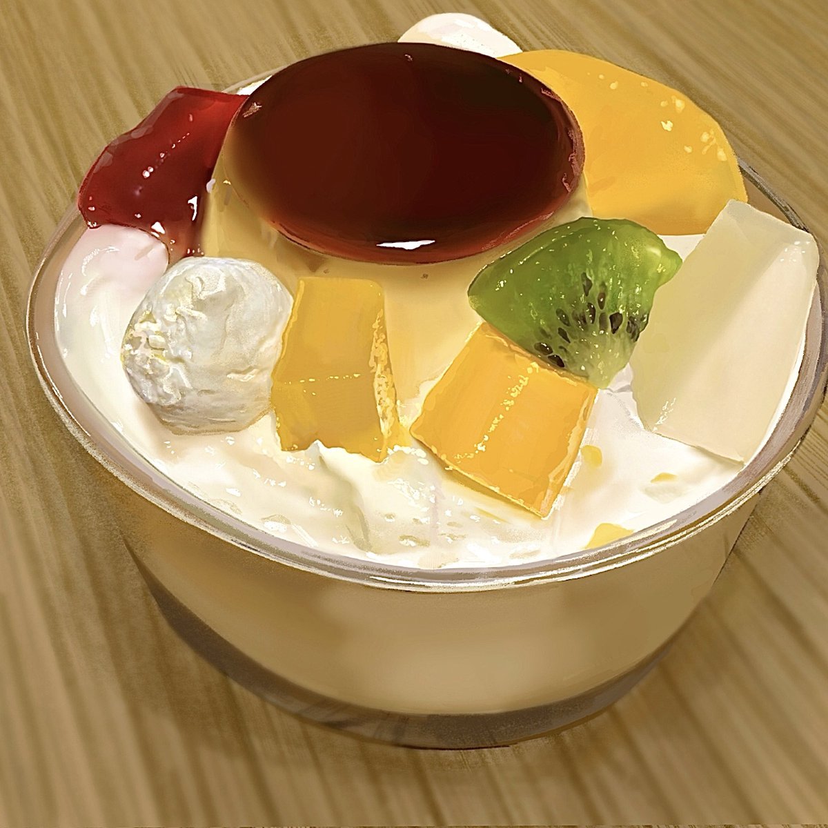 0_skyblue's tweet photo. 質感出すの頑張ったプリンの絵見てほしい､､､🍮

←描いたプリン　　　　　　　　　　　　　　　描いたプリン→ https://t.co/nIGBRzua1p