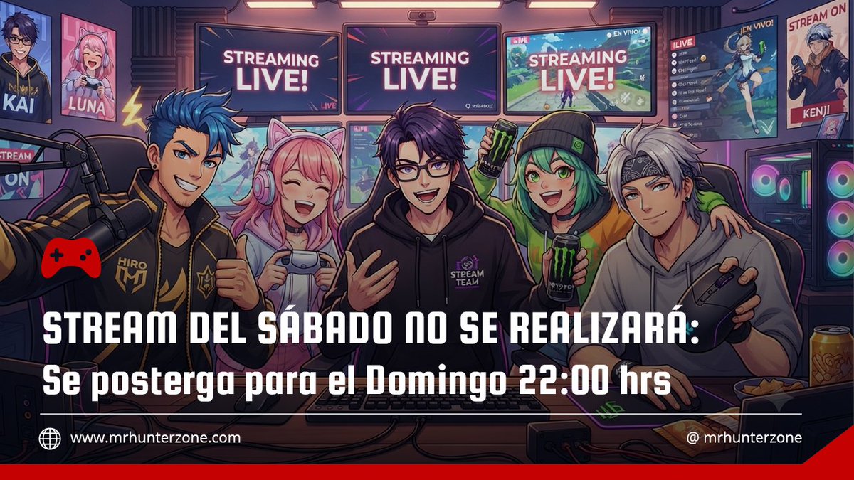 mrhunterzone's tweet photo. 🎮 Comunicado 🎮

Tal  como fue anunciado en el directo de ayer, este Sábado no prendere  stream por temas de compromiso por ende se posterga para el Domingo a  las 22:00 hrs.

#stream #twitch #youtube #gameplays https://t.co/ZTaG4uperO