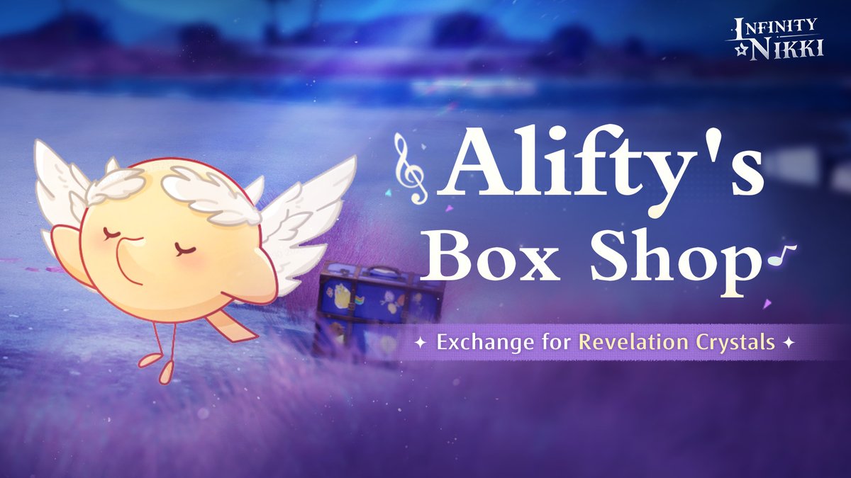 InfinityNikkiEN's tweet photo. ♾Version 2.7 Where Stars Yearn | Upcoming Events

Stylists, Version 2.7 [Where Stars Yearn] Part II event details are here!

[Alifty's Box Shop]
● Event Duration: After the version update on July 5, 2026 – July 16, 2026, 12:49 (UTC-7)
● Event Rules: During the event, Alifty will prepare a daily checklist of items to find. Stylists can visit Alifty and exchange materials from the list for awesome rewards. The checklist refreshes daily at 04:00. Alifty has brought extra special gifts this time! Unlock a bonus reward after completing 7 exchanges!
❖ The "Gramophone Records" are permanently exchangeable rewards. Even after the event ends, stylists can still wait for Alison's arrival to exchange with her.
● Items available for exchange: Revelation Crystal *5, Swirl Bubbles, and more.

[When Stars Grant Wishes]
● Event Duration: After the version update on July 5, 2026 – July 16, 2026, 12:49 (UTC-7)
● Event rules: During the event, 4 tasks will be unlocked at a time. Complete these tasks to earn [Starry Fireworks]. Collect the required number of [Starry Fireworks] to exchange for generous rewards, including [Diamonds]!

[Super Escalation]
● Event Duration: July 8, 2026, 04:00 – July 15, 2026, 03:59 (Server Time)
● Event Rules: Unlocks after progressing the world quest [New Guidance: Realm of Escalation] or after progressing to Chapter 1 of the Itzaland main storyline. During the event, enter the Realm of Escalation and use the Altar of Escalation to exchange for double materials. The daily limit for Super Escalation Vital Energy is 120.

[Starlight Contest]
● Event Duration: After the version update on July 5, 2026 – July 16, 2026, 12:49 (UTC-7)
● Event Rules: During the event, you can submit entries based on the current theme and vote for your favorite works in the Color Lookbook. The current theme is "Dazzling Spotlight."
● Event Rewards: Diamonds and Upgrade Packs.

[Renewal Epiphany Packs] Available for a Limited Time
● Event Duration: After the version update on July 5, 2026 – July 16, 2026, 12:49 (UTC-7)
● Event Rules: During the event, go to Store > Featured to purchase the Renewal Epiphany Pack Series, featuring [Epiphany Crystals] and [Blings]. [Epiphany Crystals] can only be used in limited-time 4-star Resonance events.

——
➤ Infinity Nikki Version 2.7 Where Stars Yearn is now live worldwide!
➤ Download Now: https://t.co/soaPebzlY9
➤ Join us on Reddit: https://t.co/UR9NZYpZZX
#InfinityNikki
#WhereStarsYearn