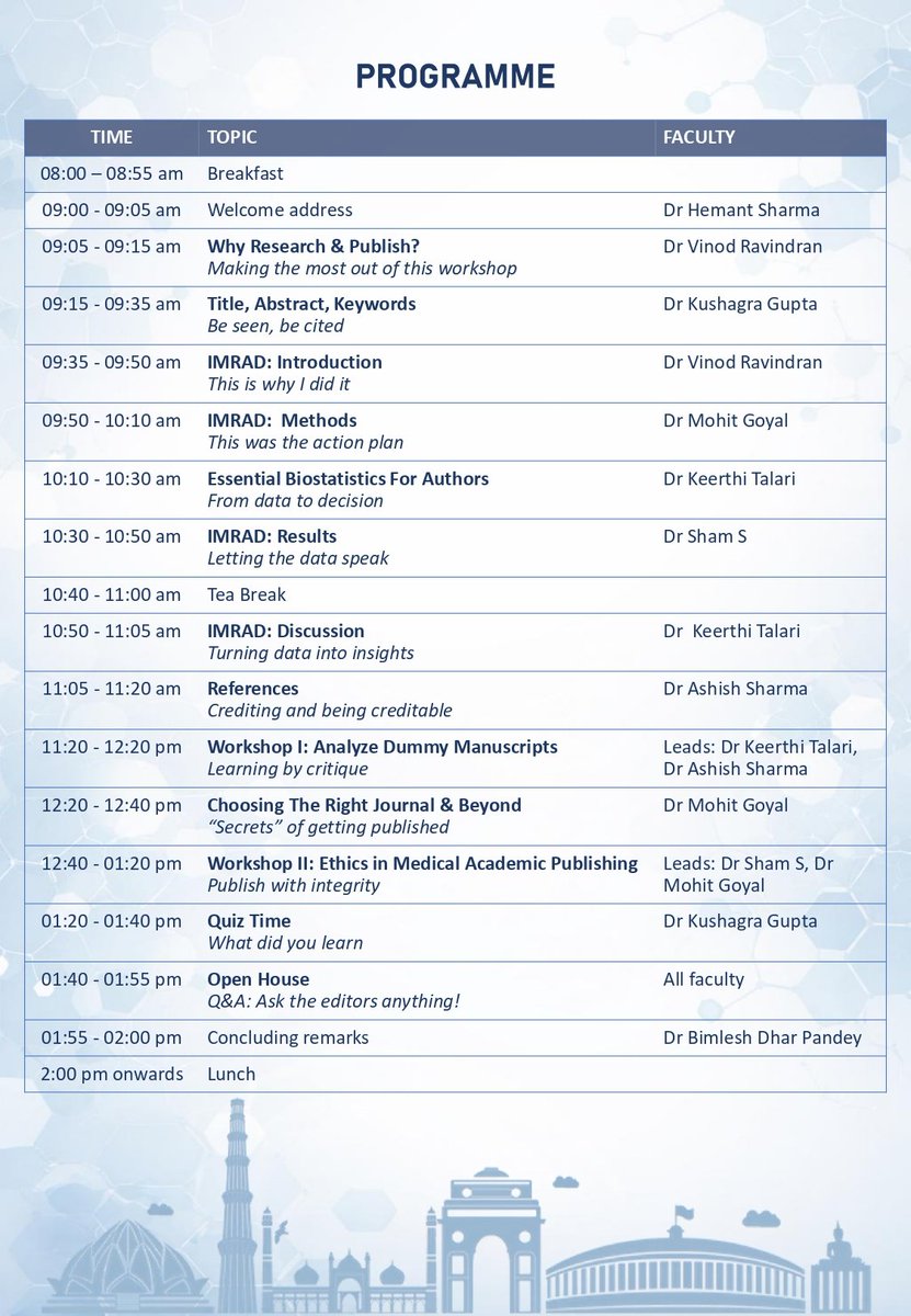 CIREworkshops's tweet photo. 41st CIRE Scientific Writing and Publishing Workshop
Sunday, 5th July 2026
India International Centre, New Delhi https://t.co/hY9SSlOPJo