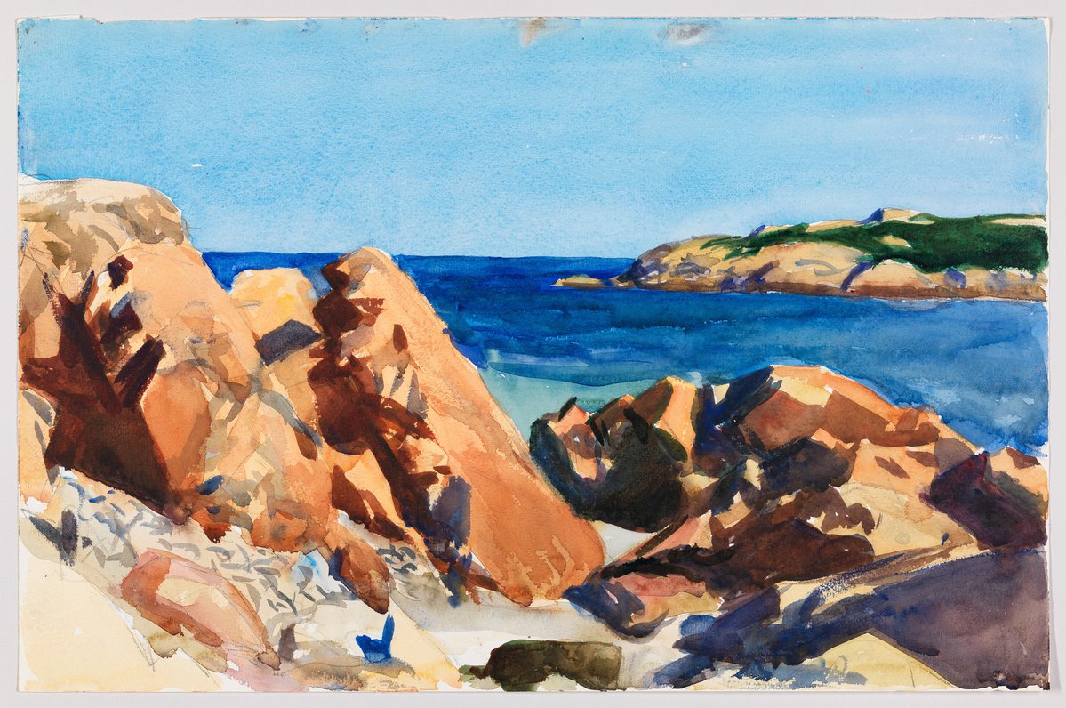 artisthopper's tweet photo. Rocks and Cove - 1929 #artbots #hopper https://t.co/zS51XcZ43p
