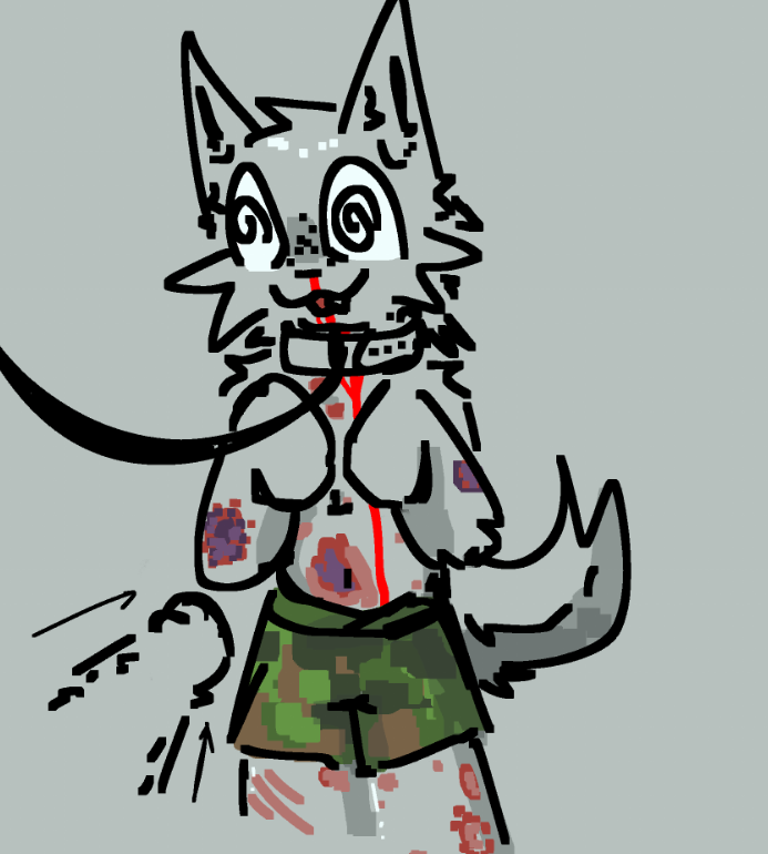 frotdog__'s tweet photo. muttpunch blood bruise claw marks dizzy eager stupid digital color furry art yay https://t.co/SfeD0idQW9