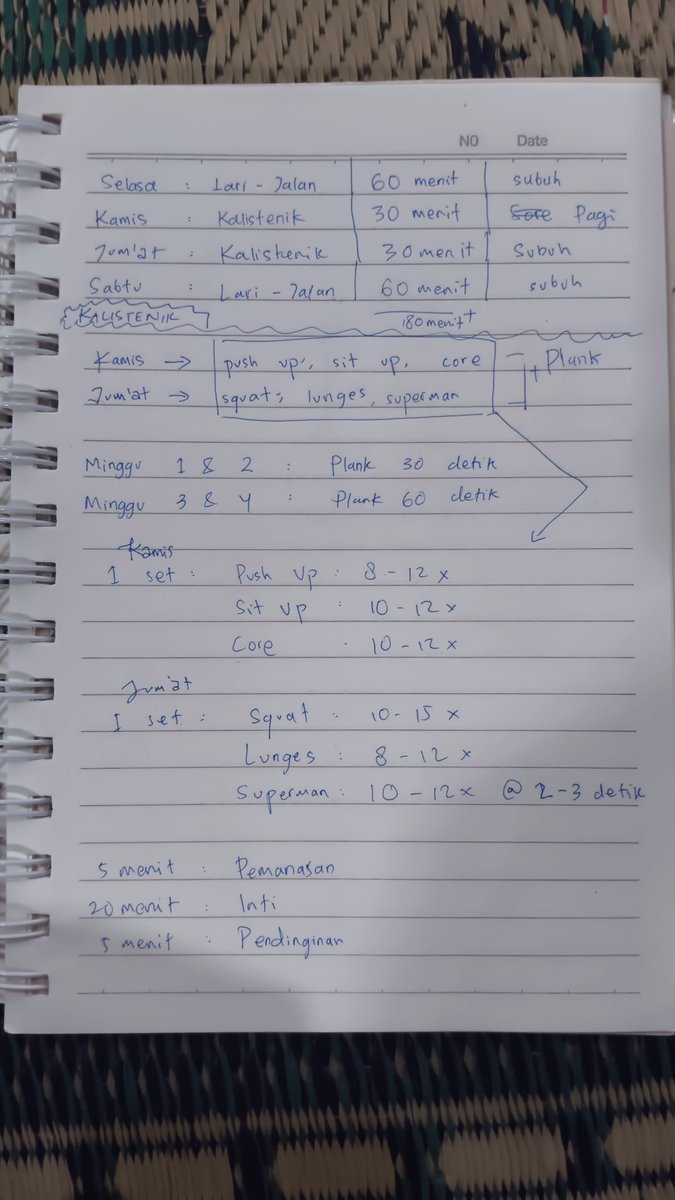 _tickk_'s tweet photo. buat jadwal olahraga utk aku yg pemula tujuannya untuk sehat dihari tua, boleh koreksinya dong dokterr @tirta_cipeng 

please notice me, please please pleaaaaaseee 😭 https://t.co/XnjSx37YcH