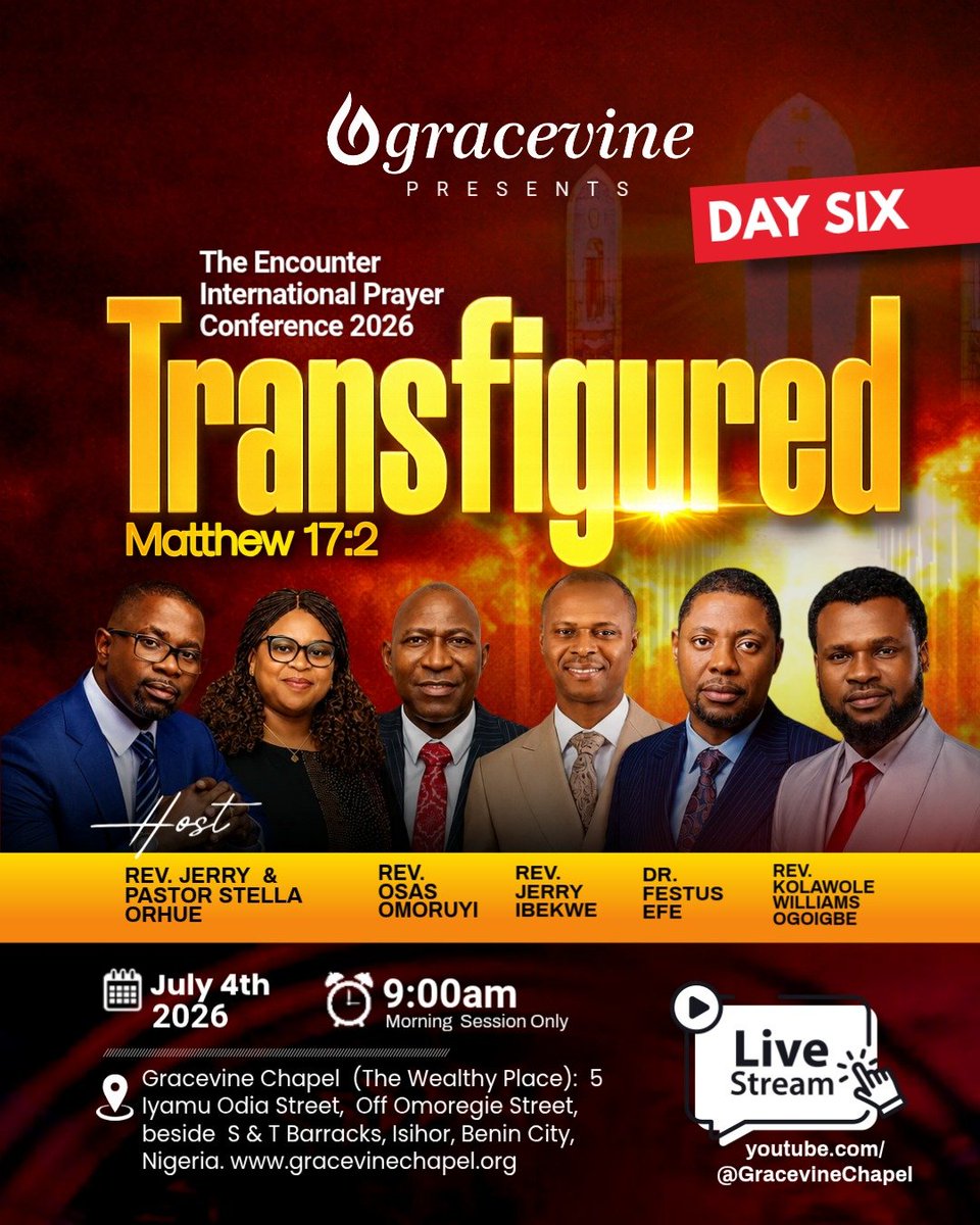 gracevinechapel's tweet photo. The Encounter continues today with Day Six, and every session has been a powerful reminder that God is still transforming lives through His presence and power.

For your convenience, free shuttle buses will pick up and drop off participants. #dontmiss https://t.co/a8OCujxqGS