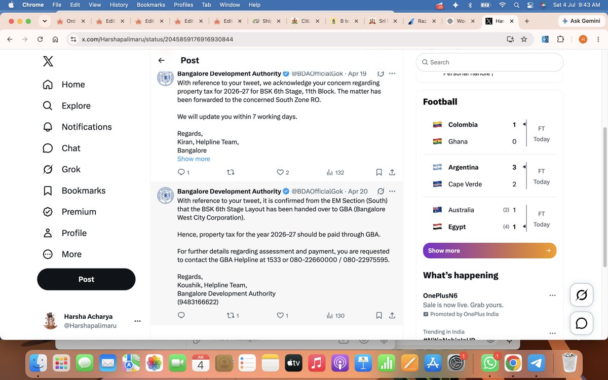 Harshapalimaru's tweet photo. @harisprabhakar @Captain_Mani72 @BDAOfficialGok See reply. BDA said 2026 -27 Tax collect by GBA. Now they raised tax invoice. without any information that too 10% late fee. https://t.co/xHqUAw0d5h