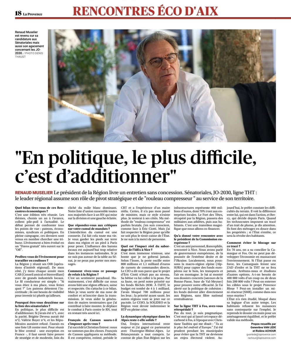 fetherOumeur's tweet photo. L'entretien donné par @RenaudMuselier  hier aux Rencontres Économiques d'Aix met en lumière l'engagement d'un élu au service de sa région. Son expérience et sa capacité à rassembler autour de projets concrets font de lui un acteur clé du développement de la Provence. 🪻 https://t.co/V3nT4pWc9N