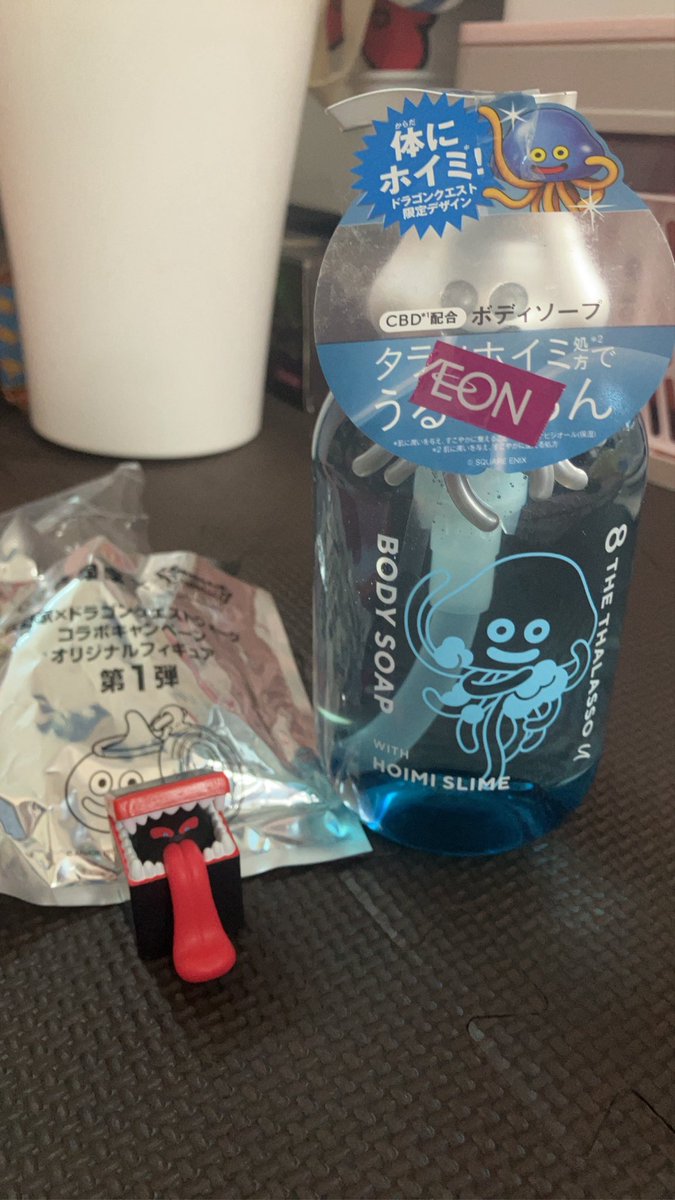 hatomugi_0928's tweet photo. 朝、並んで吉野家食べてきた☺️ようやく一つゲット！お目当てのスライム出なかったけどかわりにボディソープ見つけたから満足満足😆
#吉野家ドラクエウォーク
#ドラクエボディソープ https://t.co/ulOLk6J4VD
