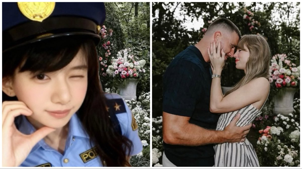 BYNxUIv2sfFr6s5's tweet photo. A certain jpn girl spotted going to Taylor Swift and Travis Kelce's wedding. https://t.co/rHwhgGYxq7