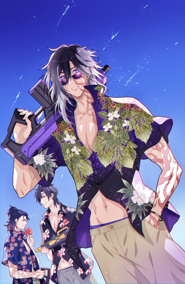 mankai95158's tweet photo. 夏の連隊戦アロハ男士達
①一文字一家②光忠兄弟③剣組④江戸三作🌴 https://t.co/n6HhjuKAaH