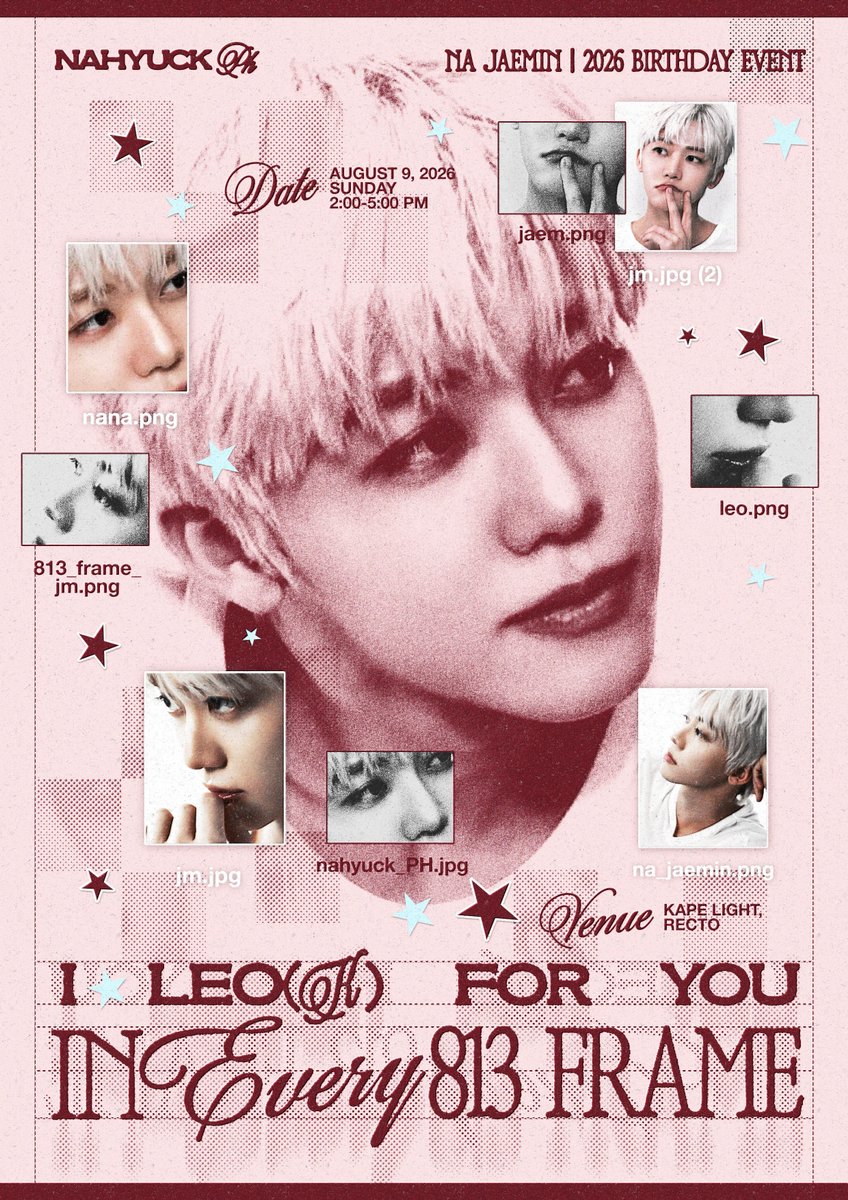nahyuckph's tweet photo. I LEO(K) FOR YOU 
IN EVERY 813 FRAME📷 
A #Jaemin 2026 Birthday Event 

📍Kape Light, Recto 
🗓️August 9, 2026, Sunday
🕧 2:00-5:00 PM 
🏷️Php 350.00  

Register here:
🔗https://t.co/oRJFVTCyK5

#InEvery813Frame
#JaeMuseofEveryFrame