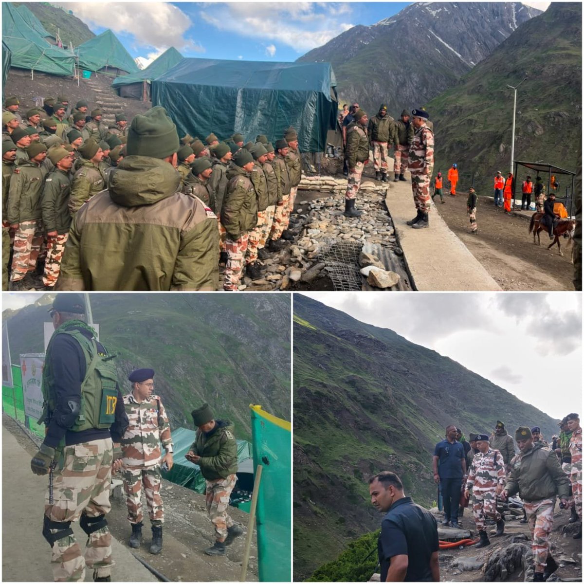 ITBP_official's tweet photo. DG #ITBP Shatrujeet Kapur trekked 16 kms on foot to review the security arrangements along the #ShriAmarnathYatra2026 route, both Baltal and Pahalgam axis. He interacted with the troops and commended their professionalism in ensuring a safe, secure and seamless pilgrimage. https://t.co/BbnXnZAhkm