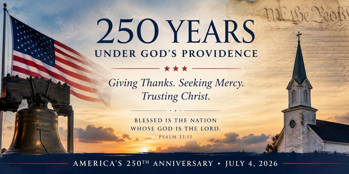 firstpastor's tweet photo. This Fourth of July marks a remarkable milestone in our nation's history. Two hundred and fifty years ago, fifty-six men affixed their names to the Declaration of Independence, expressing a conviction that human liberty is not granted by governments but is a gift from our Creator. They understood something profoundly biblical: that our rights and our dignity come from God Himself.
John Adams would later write, "Our Constitution was made only for a moral and religious people. It is wholly inadequate to the government of any other." Adams recognized that liberty cannot endure without virtue, and that self-government requires a people governed first by conscience.
As Christians, we understand why.
The Scriptures teach that God is the Lord of all nations. "He made from one man every nation of mankind to live on all the face of the earth, having determined allotted periods and the boundaries of their dwelling place" (Acts 17:26). Nations do not arise merely by human ingenuity or military strength. They exist under the gracious providence of God, who "removes kings and sets up kings" (Daniel 2:21).
Our Lutheran Confessions affirm this biblical truth. The Augsburg Confession teaches, "Lawful civil ordinances are good works of God." Civil government is not merely a human invention or social contract; it is one of the means through which God preserves order, restrains evil, and provides for the well-being of His creation. Because of this, Christians rightly give thanks for good government, pray for those in authority, and seek to serve faithfully as citizens.
For 250 years, God has bestowed extraordinary blessings upon this nation. We have enjoyed remarkable religious liberty, the rule of law, opportunities for honest labor, and freedoms that have allowed families, churches, schools, and communities to flourish. We should never take these gifts for granted. Martin Luther wisely observed, "The greater God's gifts and works, the less they are regarded." His words invite us to pause on this anniversary and recognize blessings that have become so familiar we scarcely notice them.
One of those blessings has been the profound influence of Christianity upon our national life. Throughout much of our history, the overwhelming majority of Americans have confessed the Christian faith, worshiped in Christian congregations, baptized their children, and sought to shape their homes and communities according to biblical convictions. Our laws, customs, and understanding of justice have often reflected the moral vision of Holy Scripture.
That influence has never made us a perfect people. Scripture reminds us, "Righteousness exalts a nation, but sin is a reproach to any people" (Proverbs 14:34). Every nation, including our own, stands accountable before the holy God. We therefore celebrate this anniversary with both gratitude and humility: giving thanks for God's abundant blessings while confessing our sins and praying for His continued mercy.
The Large Catechism reminds us that all earthly authority ultimately flows from God's own ordering of creation. Whether in the home, the church, or the civil realm, authority is given not for selfish gain but for the service and protection of others. For this reason, St. Paul urges us "that supplications, prayers, intercessions, and thanksgivings be made for all people, for kings and all who are in high positions" (1 Timothy 2:1-2). Before Christians ever speak about government, we are called to pray for those whom God has entrusted with governing.
Our nation depends upon citizens who practice honesty, justice, compassion, and self-restraint. But no constitution, however wisely written, can change the human heart. Laws may restrain outward evil, but only the Gospel creates a new heart through faith in Jesus Christ.
Political liberty is a remarkable blessing. Yet God has given us an even greater freedom. Through the death and resurrection of His Son, He has set us free from sin, death, and the power of the devil. Before God, every president and every citizen, every judge and every laborer, every veteran and every child stands on exactly the same ground: all have sinned, and all who believe are justified freely by His grace through the redemption that is in Christ Jesus.
In that sense, the greatest gift God has ever given America is not political liberty, but the freedom to proclaim Christ crucified and risen. For generations, churches throughout this land have freely preached the Gospel, baptized sinners into Christ, comforted the afflicted with His forgiveness, and sent missionaries throughout the world. We thank God for those opportunities and pray that He would preserve them for generations yet to come.
As we celebrate this historic anniversary, let us do so with grateful hearts. Give thanks for those who have served our nation with courage and sacrifice. Pray faithfully for those in authority. Seek the good of your neighbors. Live honorably. Love your family well. Serve faithfully in your various vocations.
Above all, remember that while we cherish our earthly citizenship, our deepest allegiance belongs to another kingdom. St. Paul reminds us, "Our citizenship is in heaven, and from it we await a Savior, the Lord Jesus Christ" (Philippians 3:20).
Nations rise and fall. Constitutions endure for a time. History unfolds under God's providence. But Jesus Christ is "the same yesterday and today and forever" (Hebrews 13:8). His kingdom has no end. His promises never fail. His cross remains the only hope for sinners, and His empty tomb remains the assurance of everlasting life.
Martin Luther reminds us in his explanation of the Second Petition of the Lord's Prayer: "God's kingdom comes indeed without our prayer, of itself; but we pray in this petition that it may come to us also." As we give thanks for 250 years of God's providential care for our nation, may our greatest prayer always be that His kingdom would continue to come among us through His holy Word and Sacraments, bringing forgiveness, life, and salvation through Jesus Christ our Lord.
May God continue to bless our nation with peace, justice, and liberty. And above all, may He preserve among us the pure preaching of His Word and the faithful administration of His Sacraments, so that generations yet unborn may know the saving grace of Jesus Christ.