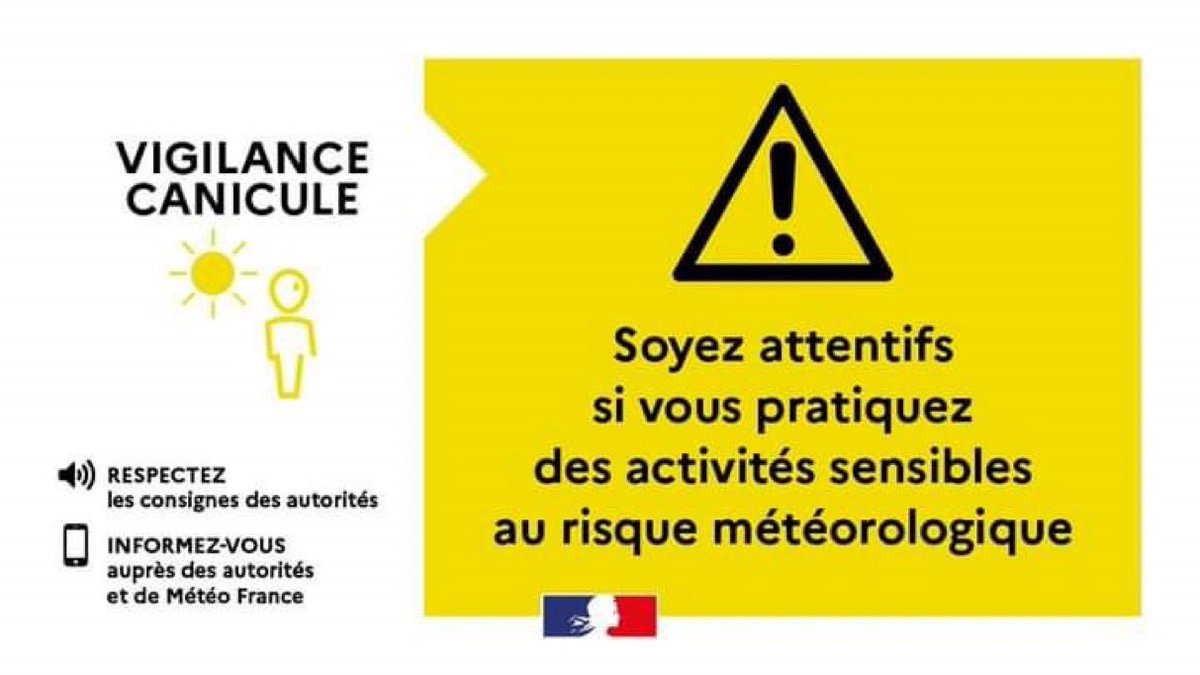 Image de Préfète de la Dordogne - 🟡🌡️ La Dordogne est placée en #VigilanceJaune canicule à compter de 12h ce dimanche.

💧 Buvez rég