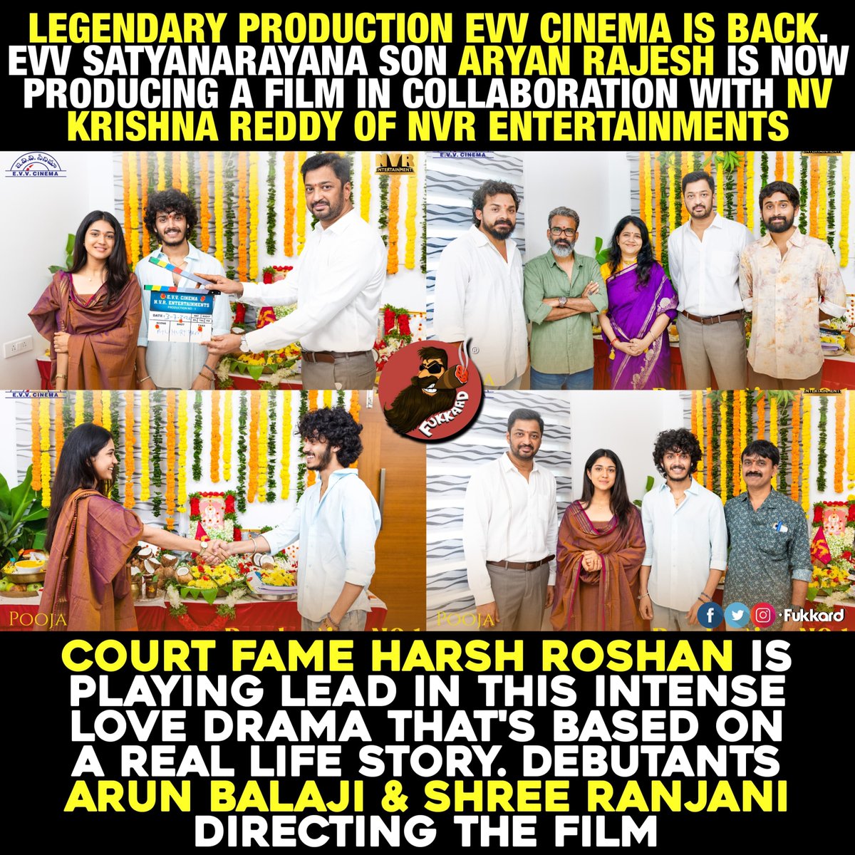FukkardMemes's tweet photo. #EVVCinema Is Back to Production. Started with Pooja Ceremony https://t.co/0FJcLgTtKS
