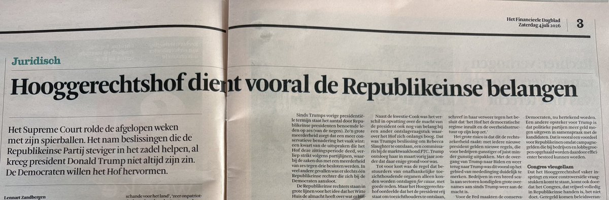 MonaKeijzer's tweet photo. Een groot artikel in @FD_Nieuws over vooringenomenheid van rechters in de VS langs partijpolitieke lijnen. Als je dit zou schrijven over Nederland en dan over de links-progressieve vooringenomenheid ben je een gevaar voor de rechtsstaat. Zouden ze het zien op de redactie? https://t.co/hVUh6f1E4n