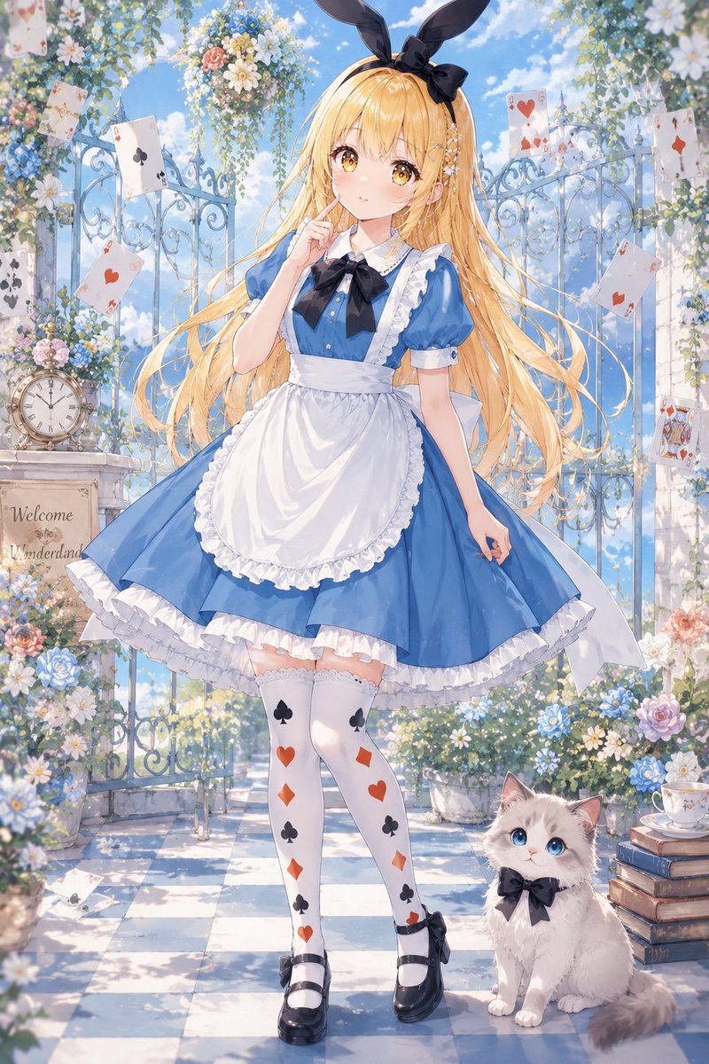 衣装とポーズのプロンプトをお借りしました。 ありがとうございます🍀