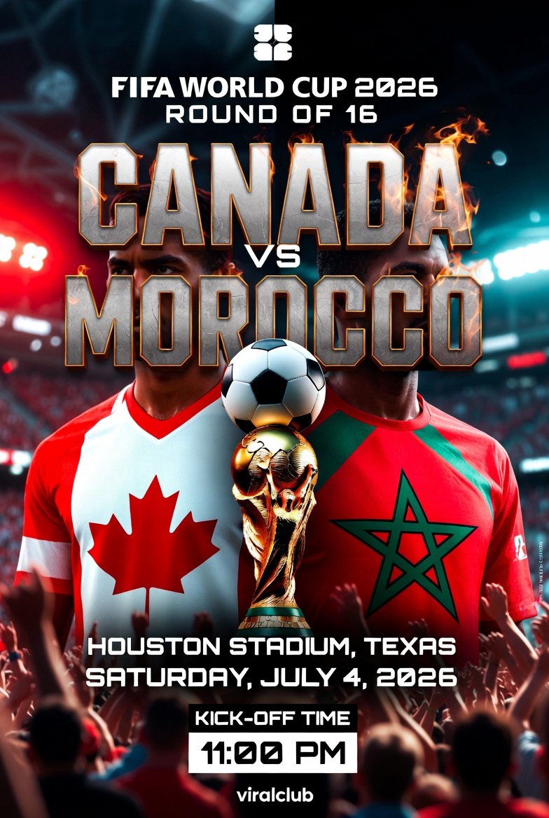 Arroman99's tweet photo. 🔥 CANADA vs MOROCCO - FIFA WORLD CUP 2026 🔥

🇨🇦 Canada vs 🇲🇦 Morocco

📅 Today: Saturday, July 4
⏰ 11:00 PM BDT

No buffering • Full match

Live On  ⚽ https://t.co/4GkHpCcfxV

#FIFAWorldCup2026 #CanadaVsMorocco 
#RoundOf16 #LiveFootball #WatchLive  #Soccer #FootballLive https://t.co/LCoe43jQSX