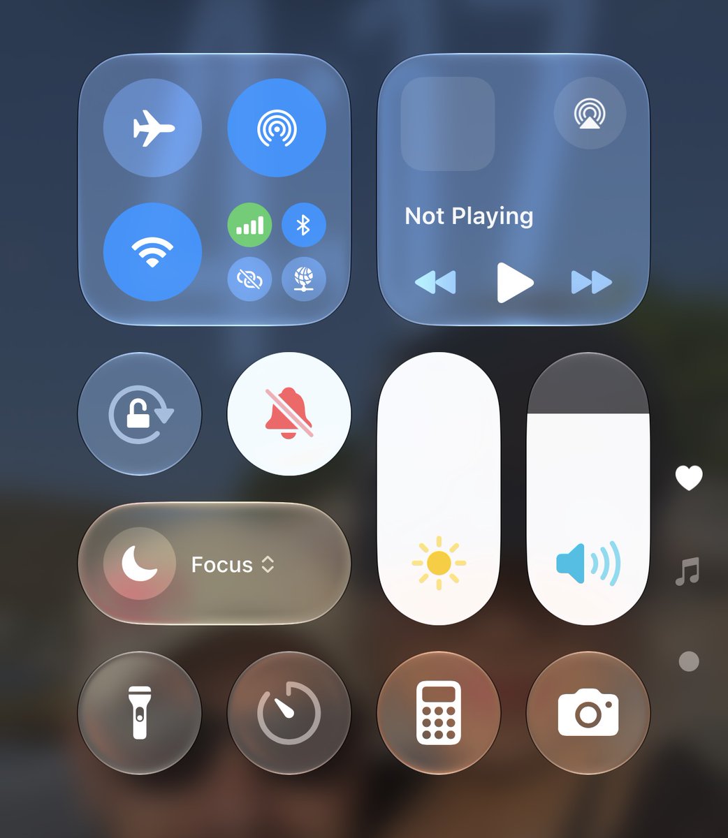 minimalnerd1's tweet photo. Should Apple decrease the blur behind Control Center on iOS 27 ? https://t.co/rgKaN6OafW