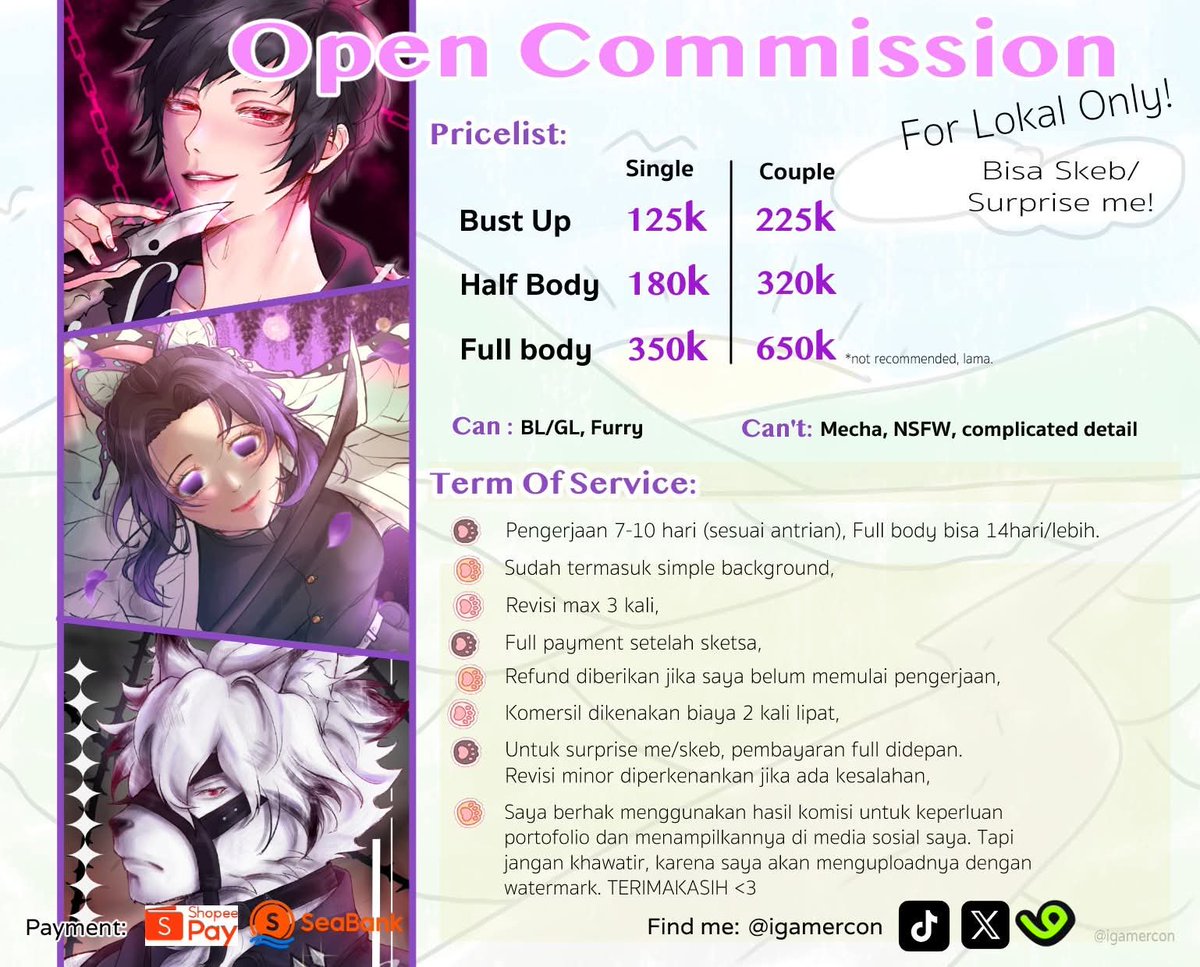 Igamercon's tweet photo. Halo haloo aku mau share rate komisian khusus buat lokal yaa.. Yang tertarik bisa DM. Makasiih 💙 https://t.co/VcCA61WpA9