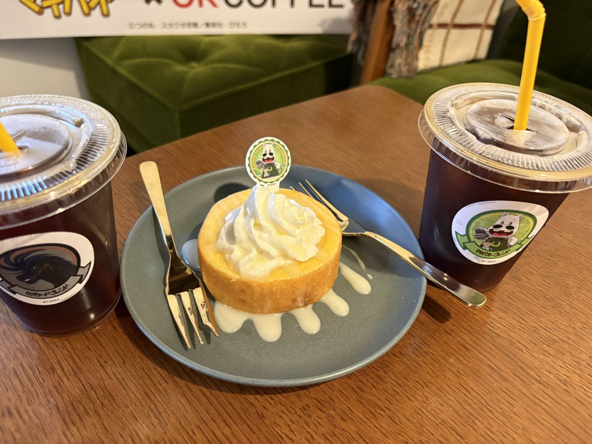 biscuitseye's tweet photo. @okcoffee_ マキバオーコラボカフェきたよー
めちゃ楽しい！
コーヒーもバウムクーヘンもめちゃおいしい😋

#OKCOFFEE
#マキバオー30周年
#みどりのマキバオー https://t.co/Ti1oYND8H3