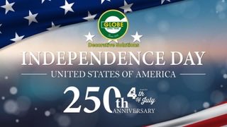 GlobeDecorative's tweet photo. Today we celebrate liberty &amp; our founding principles - FREEDOM! 

We hope all of our clients, employees, friends, &amp; associates celebrate this very special day of American Independence &amp; OUR 250TH YEAR AS A FREE COUNTRY! ENJOY THIS JULY 4TH! https://t.co/ffZBL2Skms https://t.co/Q69h1gk5RG