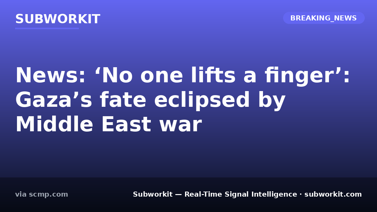 subworkit's tweet photo. Gaza fate ignored in wider Middle East war. The region's focus shifts, leaving Gaza vulnerable. Operators face compounded risks amidst escalating conflict.
#GlobalSignals #RealTimeIntelligence #Subworkit https://t.co/GGvAyo2yDs